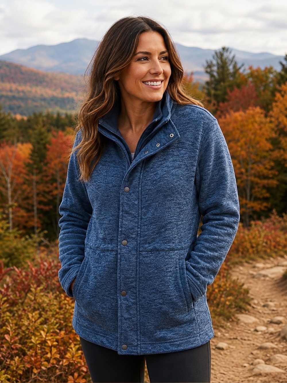 Lands' End  Women’s Blue Fleece Jacket 3XL
